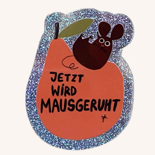 Mausgeruht Glitzer Sticker