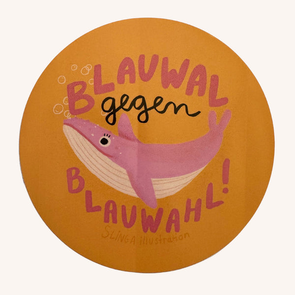 Blauwal gegen Blauwahl - Sticker