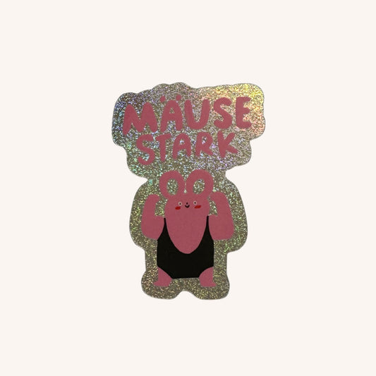 Mäusestark Glitzer Sticker