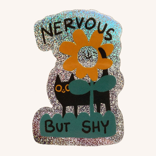 Nervous But Shy Sticker