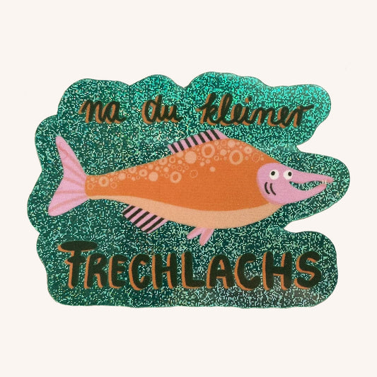 Frechlachs Glitzer Sticker