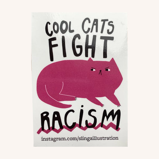 Cool Cats Fight Racism Sticker